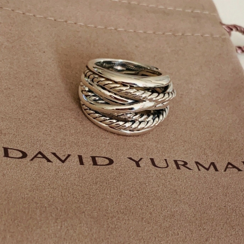 D Yurman Sterling Silver Crossover Wide Ring 6.5 - Picture 6 of 9